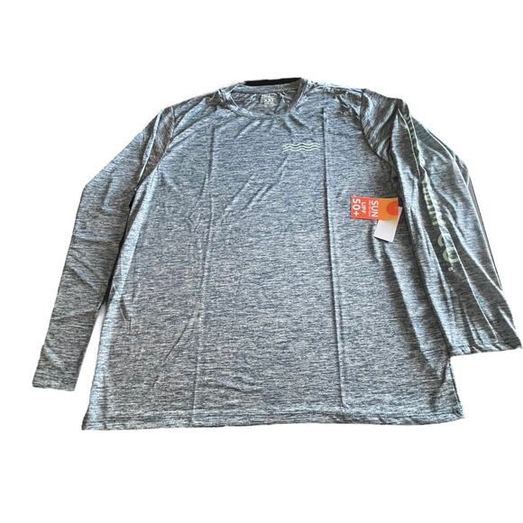 NEW Surf & SWIM TEE Long Sleeve XXL Men's Women's Soft Blue Gray T Shirt UPF 50+ - Picture 1 of 6